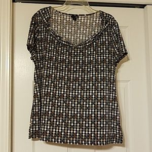 Short-sleeve print blouse